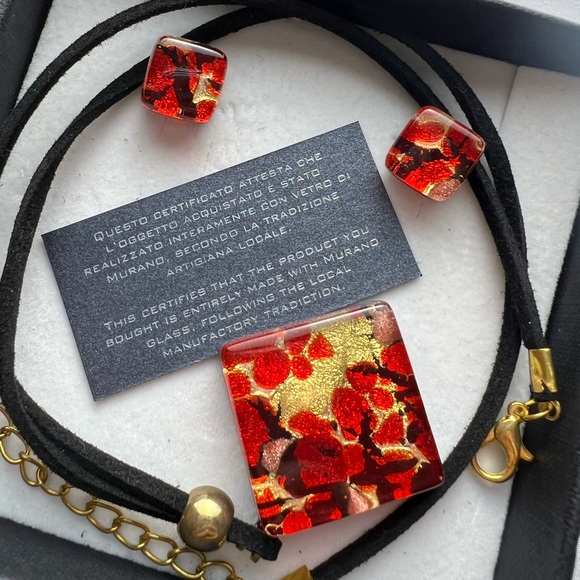 Murano Glass Jewelry Set (Made and Bought from Italy) - Picture 2 of 3